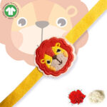100% Organic Cotton Lion Embroidered Raksha Bandhan Bracelet for Baby and Kids