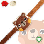 100% Organic Cotton Bear Embroidered Raksha Bandhan Bracelet for Baby and Kids