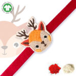 100% Organic Cotton Reindeer Embroidered Raksha Bandhan Bracelet for Baby and Kids
