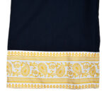 Girls Organic Cotton Golden Printed Frilled Jumpsuit - Navy - Image 5