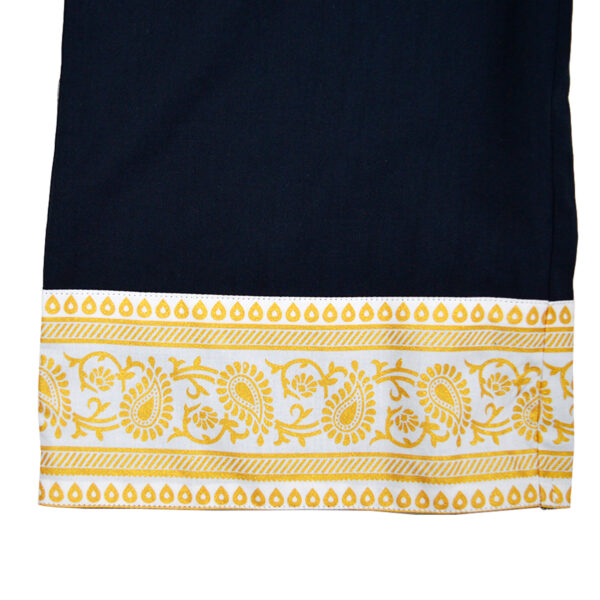 Girls Organic Cotton Golden Printed Frilled Jumpsuit - Navy - Image 5
