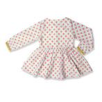 Girls Organic Cotton Ethnic Printed Top & Salwar-White & Red - Image 4