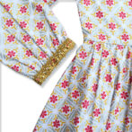 Girls Organic Cotton Ethnic Printed Top & Salwar-White & Red - Image 3