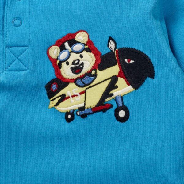 Boys Plane Embroidered 100% Organic Cotton Jacket - Image 3