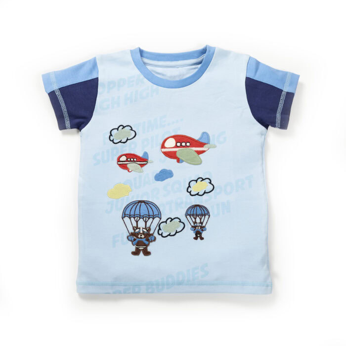 31_Aug_23_Pranava1418.jpg Boys Air Fun Graphic Printed Organic Cotton T-Shirt - Image 1