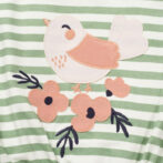Girls Birds & Floral Embroidered Organic Cotton Top - Image 2