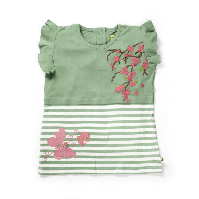 31_Aug_23_Pranava1508.jpg Girls Butterfly & Floral Embroidered Organic Cotton Top - Image 1