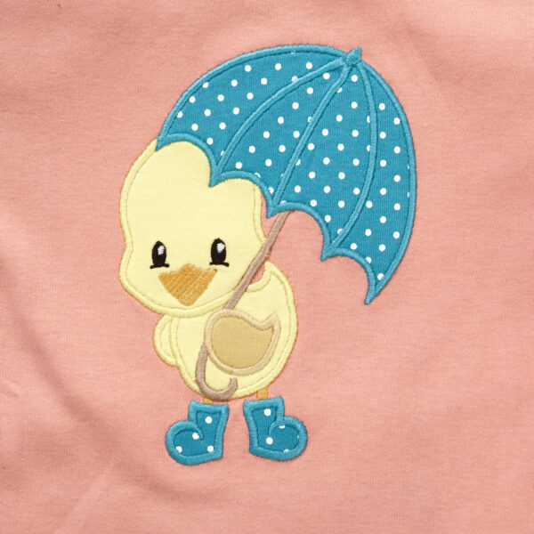 Girls Duck Embroidered 100% Organic Cotton Top - Image 2