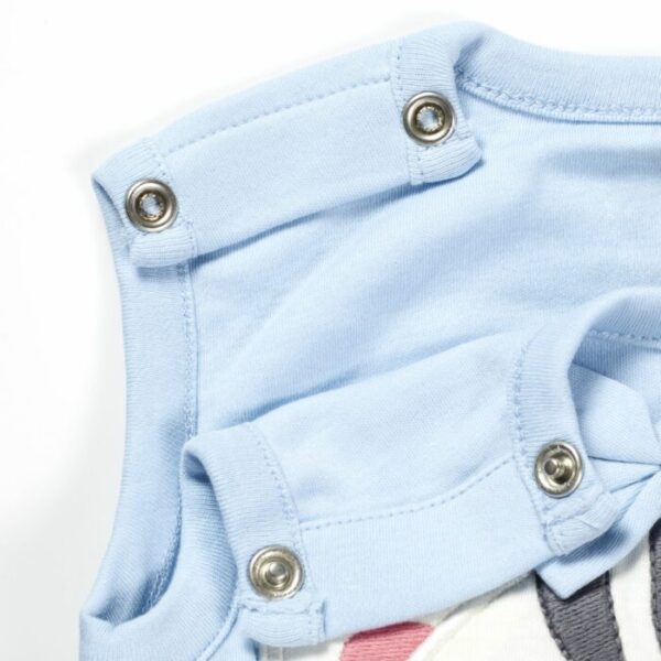 Girls Kitty Embroidered Sleeveless denim Romper - Image 5
