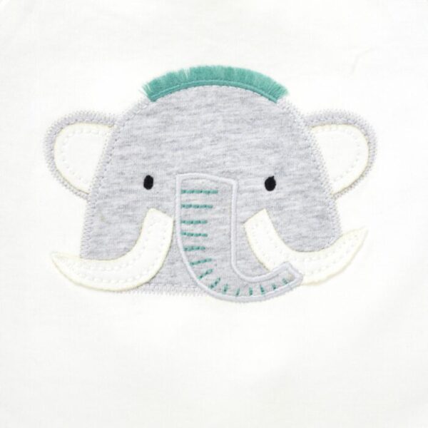 Boys Embroidered Sleepsuit with Elephant print - Image 2