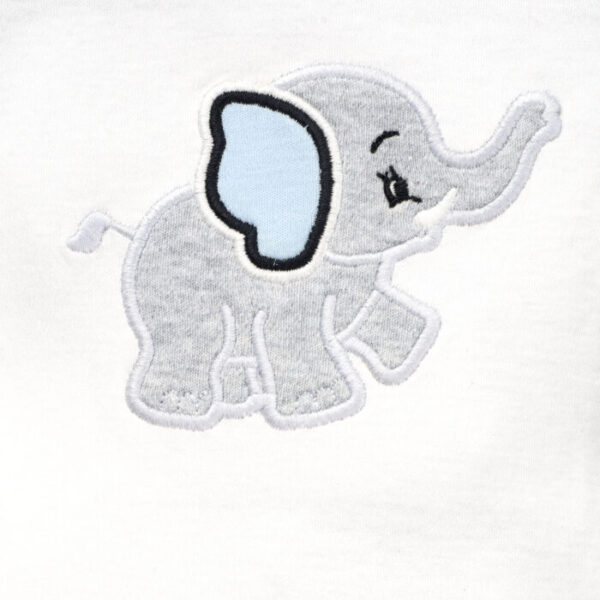 Boys 100% Organic Cotton Bodysuit with Elephant print - Image 2