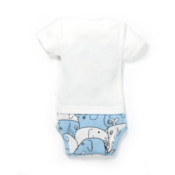Boys 100% Organic Cotton Bodysuit with Elephant print - Image 3