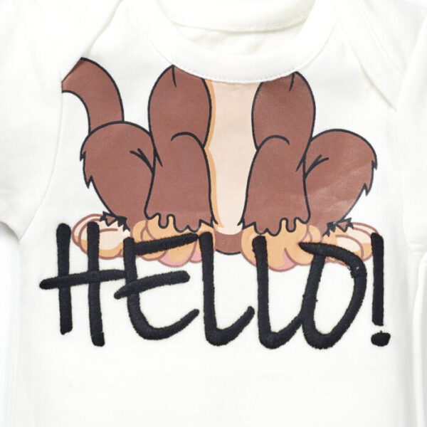 Unisex 100% Organic Cotton Bodysuit with Monkey Print - Image 2