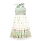 Girls Festive Printed Skirt, Blouse & Shaded Dupatta - Image 2
