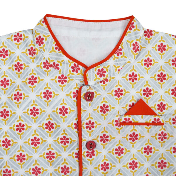 Organic Cotton Stand Collar Glitter Printed Jacket - Image 4