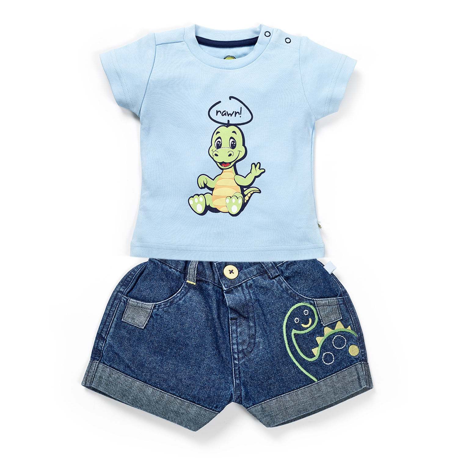 IBLA-34-6-9M-Angel-Falls.jpg Boys 100% Organic Cotton T-Shirt & Denim Shorts - Image 1
