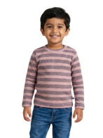 100% Organic Cotton Full Sleeves Round Neck Striped Tee