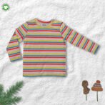 100% Organic Cotton Full Sleeves Round Neck Striped Tee - Image 2