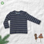 100% Organic Cotton Full Sleeves Round Neck Striped Tee - Image 2