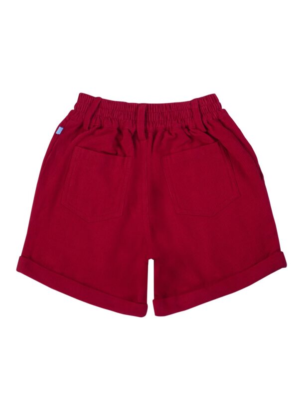 Girls Organic Cotton Corduroy Tango Red Shorts - Image 3
