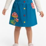 Girls Organic Cotton Corduroy Tobermerry Teal Skirt