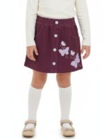 Girls Organic Cotton Corduroy Rubarb Skirt