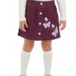 Girls Organic Cotton Corduroy Rubarb Skirt