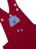 Unisex Organic Cotton Corduroy Tango Red Dungaree - Image 4