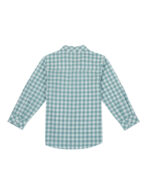 Pranava Boys Organic Cotton Poplin Full Sleeves Embroidered Gingham Check Shirt - Green - Image 4