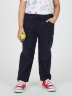 Pranava Unisex Organic Cotton Corduroy Full Length Solid Pant - Indigo Blue