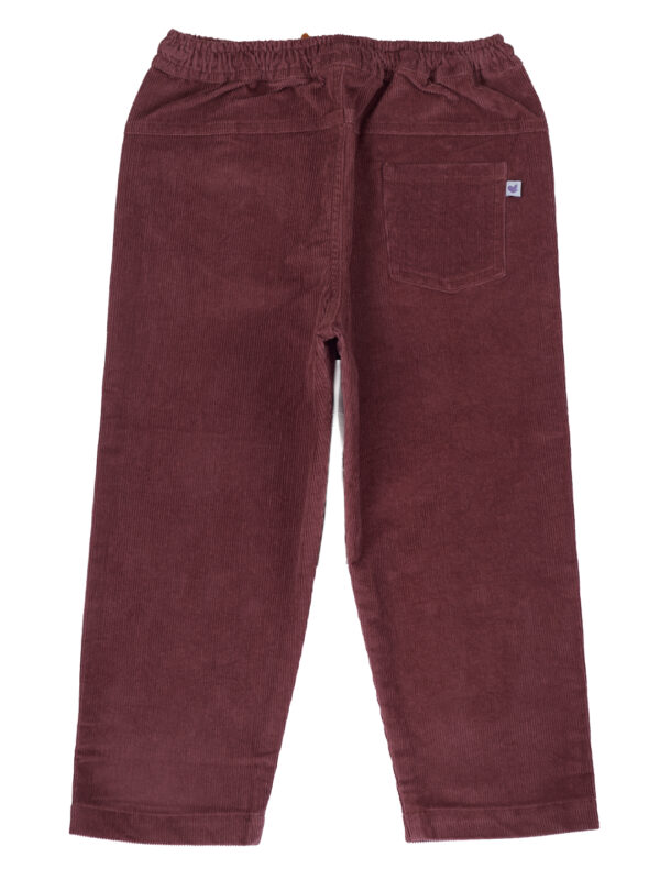 Pranava Unisex Organic Cotton Corduroy Full Length Solid Pant - Rhubarb Red - Image 5