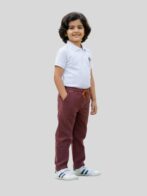 Pranava Unisex Organic Cotton Corduroy Full Length Solid Pant - Rhubarb Red - Image 2
