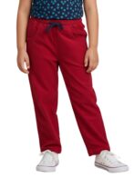Pranava Unisex Organic Cotton Corduroy Full Length Solid Pant - Tango Red