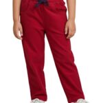 Pranava Unisex Organic Cotton Corduroy Full Length Solid Pant - Tango Red