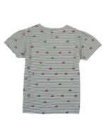 Pranava Girls Organic Cotton Single Jersey Half Sleeves Cherry All Over Print Top - Green - Image 4