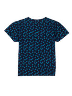 Pranava Girls Organic Cotton Single Jersey Half Sleeves Flower All Over Print Top - Navy Blue - Image 4
