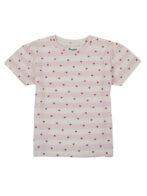 Pranava Girls Organic Cotton Single Jersey Half Sleeve Heart All Over Print Top - Pink - Image 2