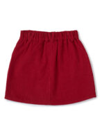 Girls Organic Cotton Corduroy Seaplant Embroidered Skirt - Red - Image 3