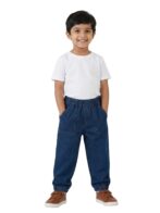 Unisex Organic Cotton Denim Solid Jogger Pant - Blue - Image 6