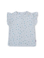 Girls Organic Cotton Knits Sleeveless With Frill Polka Dot Top With Cute Bunny Face Dungaree - Blue & White - Image 3