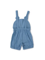 Girls Organic Cotton Knits Sleeveless With Frill Polka Dot Top With Cute Bunny Face Dungaree - Blue & White - Image 7