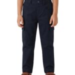 Boys Organic Cotton Woven Elastic Waist Cargo Pants - Black