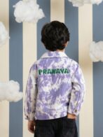 Boys Organic Cotton Cord Full Sleeve Prnava Logo Applique Jacket - Red - Image 2