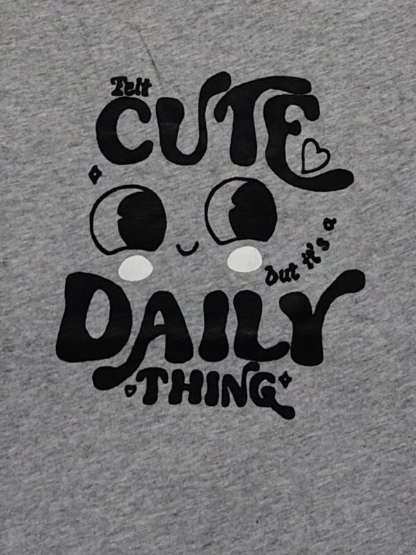 Boys Organic Cotton Single Jersey Short Sleeve Cute Daily Thinking Chest Print T-Shirt - Grey - Image 4