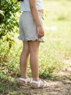 Girls Organic Cotton Modal Knee Length Polka Dots Print Shorts - Beige - Image 3