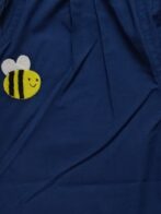 Unisex Organic Cotton Poplin Full length Bee Embroidered Pant - Blue - Image 4