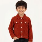 Unisex Organic Cotton Woven Full Sleeve Logo Embroidered Jacket - Brown