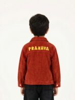 Unisex Organic Cotton Woven Full Sleeve Logo Embroidered Jacket - Brown - Image 2